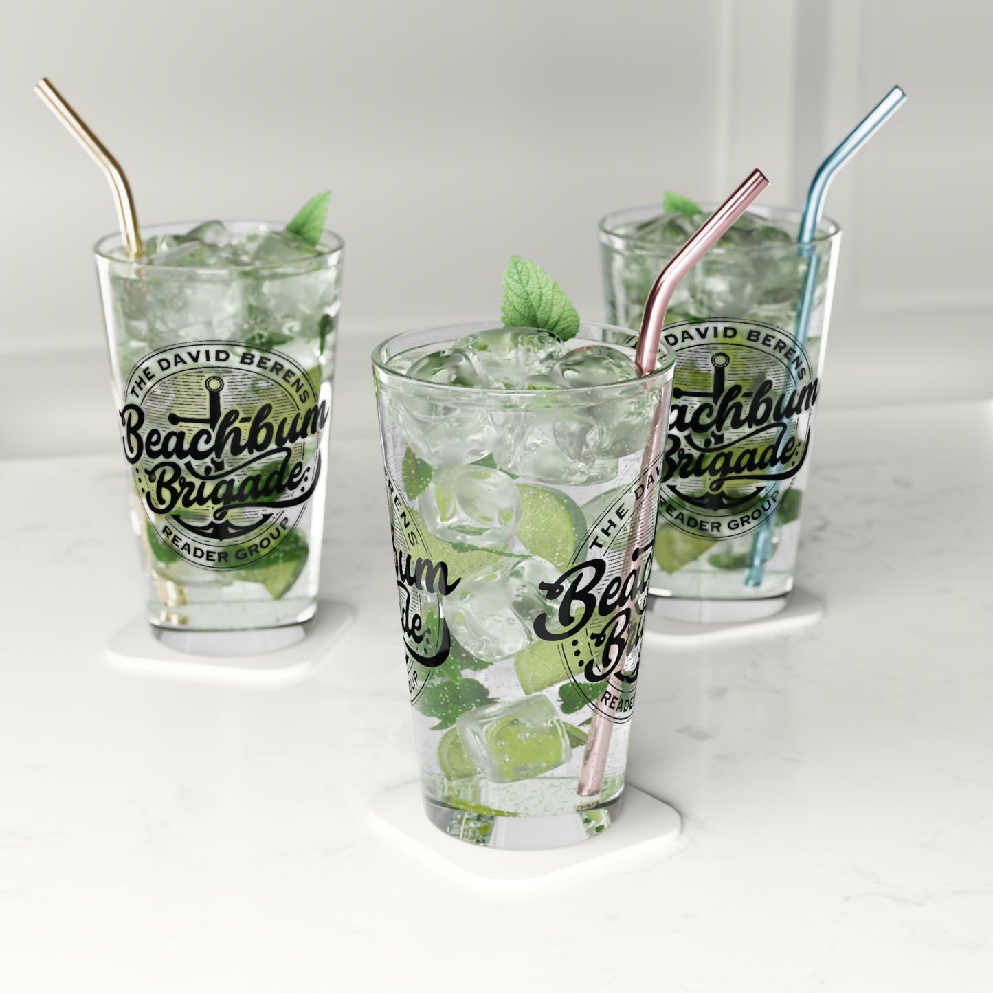 Beach Bum Brigade Pint Glass, 16oz